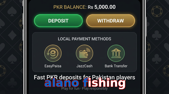 Deposit and withdrawal screen with PKR methods