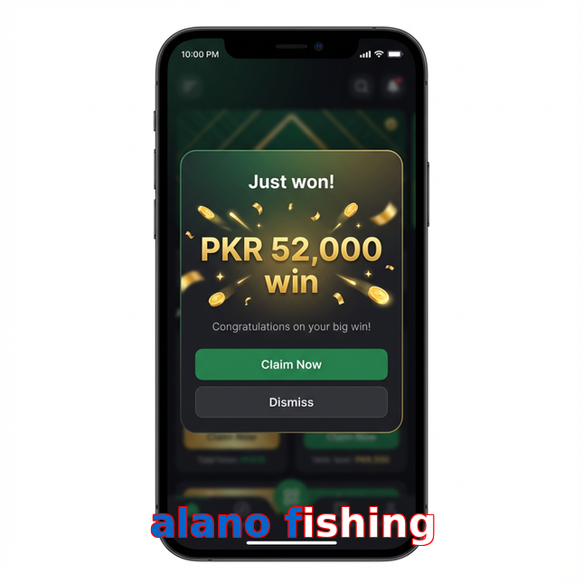 Main screen of Alano Fishing win page for PK players